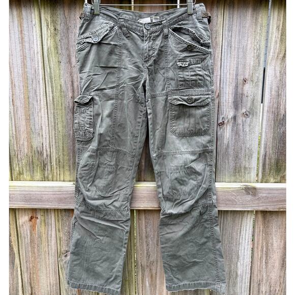 Y2K Cargo Pants Olive Army Green 27 / 4 - Picture 1 of 5